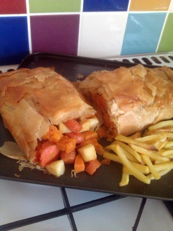 Recipe Vickys Roasted Vegetable Strudel, Gluten, Dairy, Egg &amp; Soy-Free, Vegetarian Christmas Dinner the Delicious Makes you drool