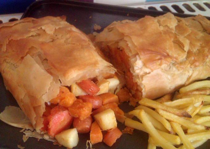 Recipe of Any-night-of-the-week Vickys Roasted Vegetable Strudel, Gluten, Dairy, Egg &amp; Soy-Free, Vegetarian Christmas Dinner