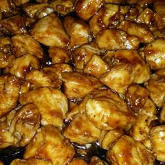 A picture of Sweet, sticky and spicy chicken.