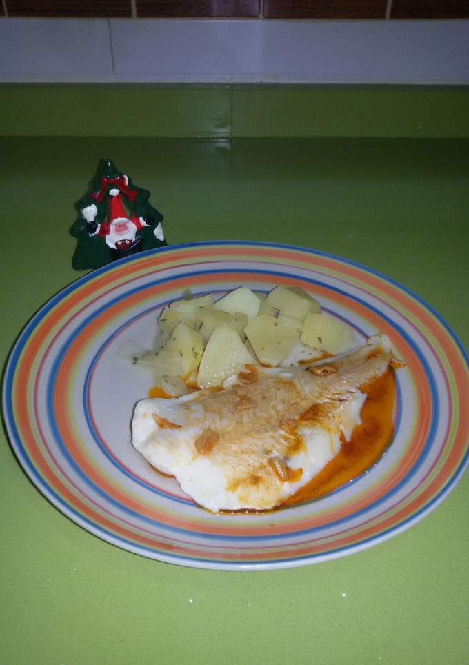 Una foto de Merluza a la gallega con thermomix