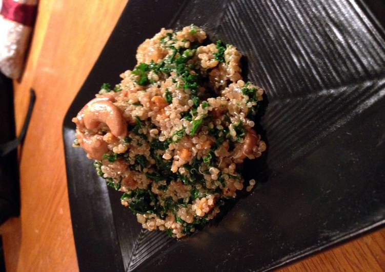 quinoa and kale salad with cherry lemon vinagrette quinoa and kale salad with cherry lemon vinagrette