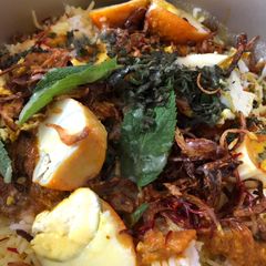 A picture of Egg dum biryani.