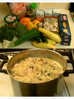 A picture of Shrimp Alfredo.
