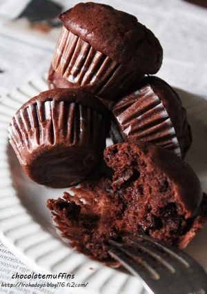 A picture of Egg-Free Moist Chocolate Muffins.