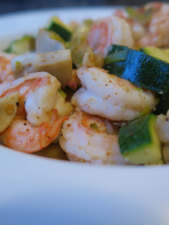 A picture of Spicy-shrimp with zucchini.