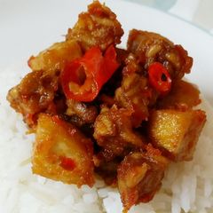 A picture of Indonesian stir-fry chili 'tempe' and tofu ~ Lombok style 👍.