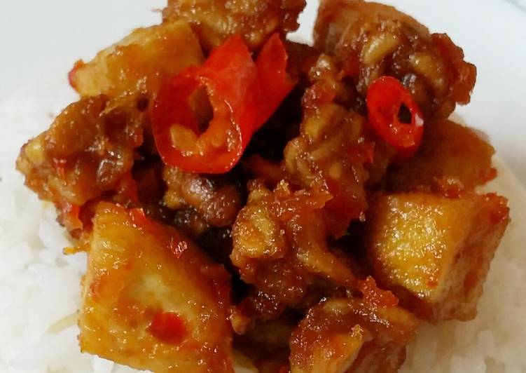 Recipe of Favorite Indonesian stir-fry chili &#39;tempe&#39; and tofu ~ Lombok style 👍