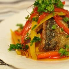 A picture of Horse Mackerel in Nanban Sauce.