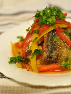 A picture of Horse Mackerel in Nanban Sauce.