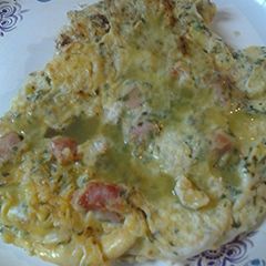 A picture of Green eggs and ham.