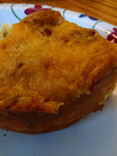 A picture of Christmas morning breakfast bake.
