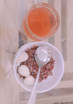 Hình của món [Giảm Cân ] Cơm gạo lứt + trứng cút luộc + nước gạo lứt.