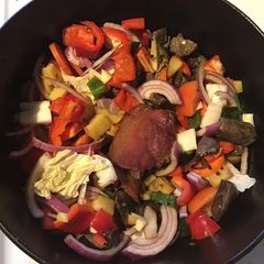 A picture of California Farm Lamb Liver Goulash.