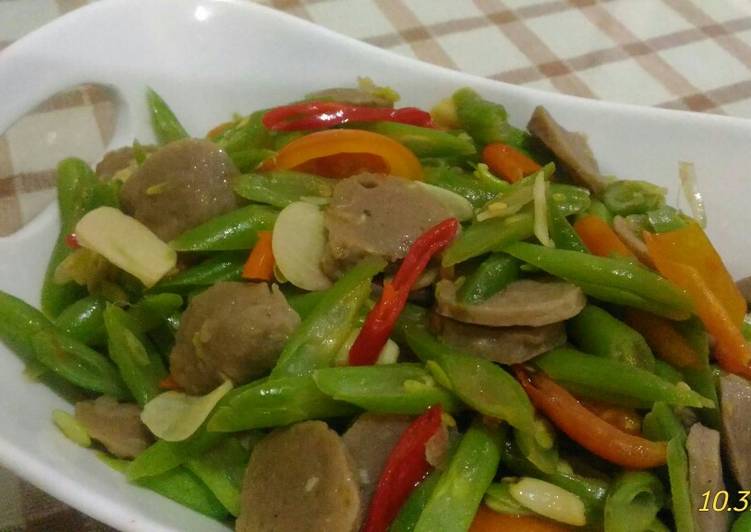 Tumis Buncis Bakso simpel dan pedas