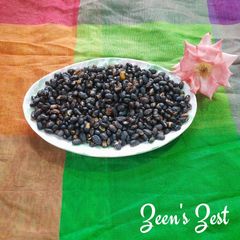 A picture of Oven Roasted Dry Black Beans.