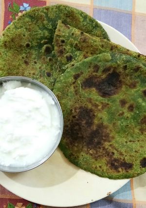 A picture of Methi - palak chapati.
