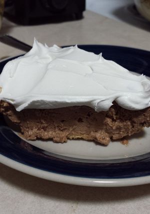 A picture of French silk pie.
