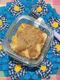 Peanut butter layered banana bread pudding | kids' snack | MPASI 1+ friendly