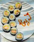 Cá hồi chiên cuộn rong biển