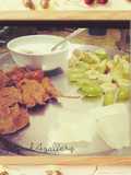 Singhada aata pakora, Agra petha,curd n fruits in frame