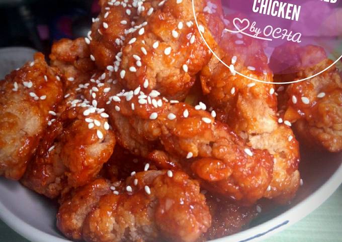 Resep Ayam Pedas Manis Korea (Yangnyeom Tongdak) Yang Sempurna
