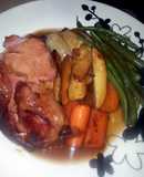 Honey and Mustard Glazed Ham with Roasted Veg and Gravy