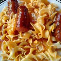 A picture of Sweet n Sour Sausage ala Noodles.