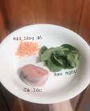 Cháo cá lóc đậu lăng & rau ngót mix dầu olive