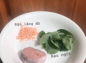 Hình của món Cháo cá lóc đậu lăng & rau ngót mix dầu olive.