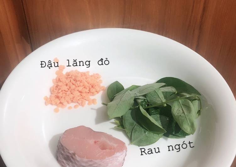 Cháo cá lóc đậu lăng & rau ngót mix dầu olive