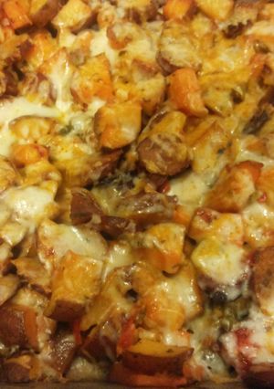 A picture of Baked Red Potatoes & Smoked Sausage.