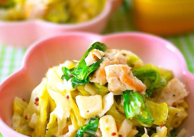 Mustard Cheese Salad with Spring Cabbage &amp; Chicken,