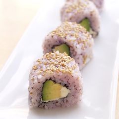 A picture of Creamy Cheese and Avocado Yukari Rolls.