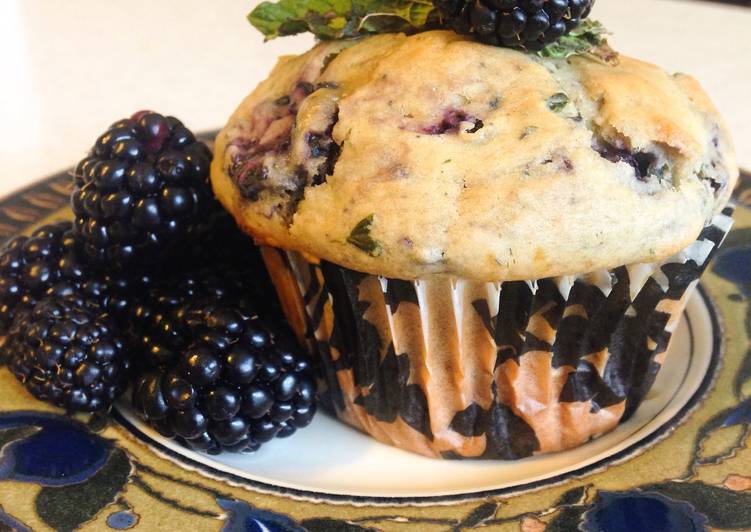 Easiest Way to Prepare Super Quick Homemade Blackberry Mint Muffins