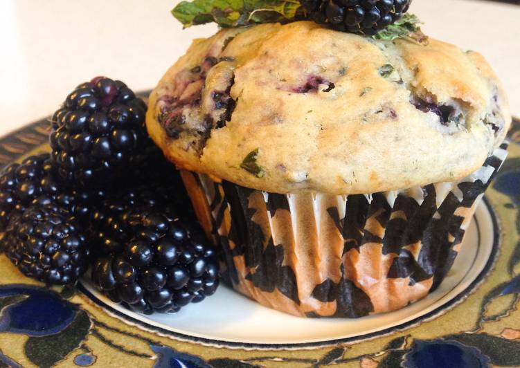 Recipe of Any-night-of-the-week Blackberry Mint Muffins