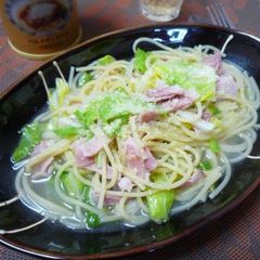 Simple Spring Cabbage & Bacon Soup Pasta A picture of Simple Spring Cabbage & Bacon Soup Pasta.