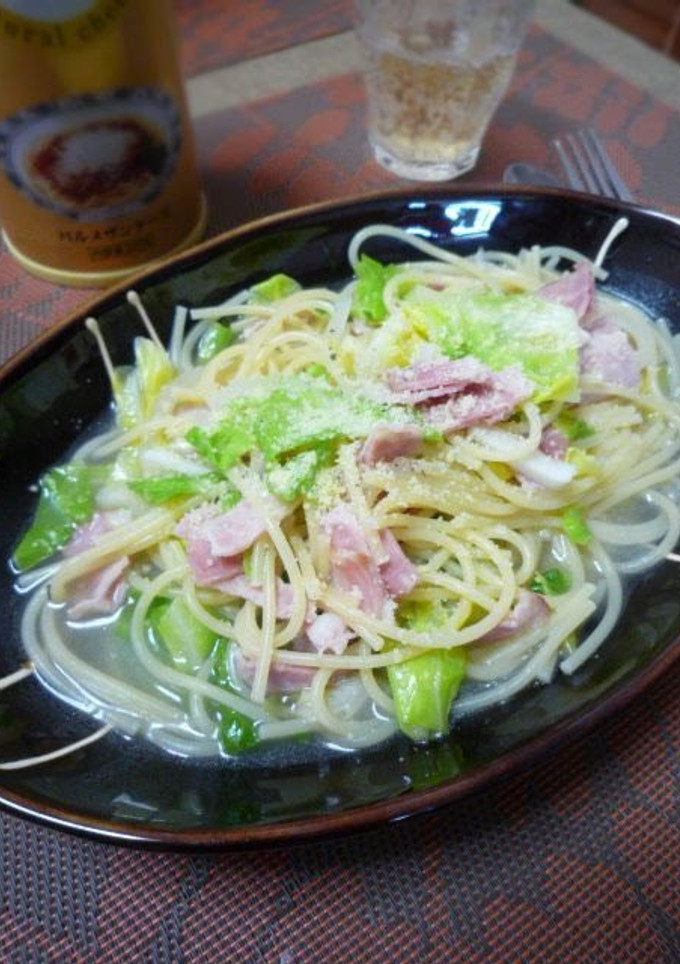A picture of Simple Spring Cabbage & Bacon Soup Pasta.
