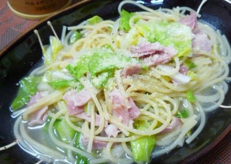 Steps to Prepare Any-night-of-the-week Simple Spring Cabbage &amp; Bacon Soup Pasta