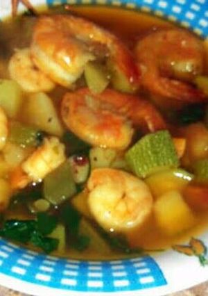 A picture of Caldo De Camarones.