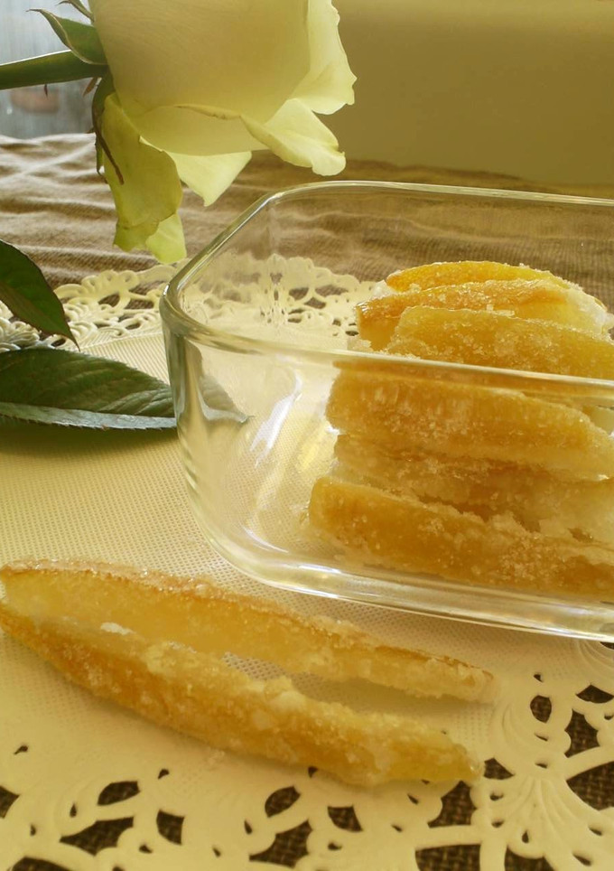 A picture of Candied Lemon Peel Made The Lazy Way.