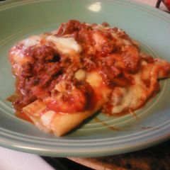 Manicotti with Meat Sauce A picture of Manicotti with Meat Sauce.