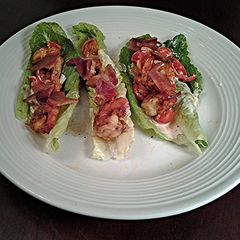 A picture of Shrimp BLT Lettuce Wraps.