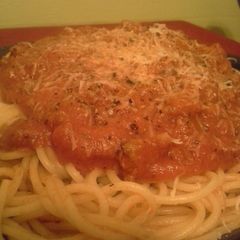 A picture of Quick Homemade meat sauce (spaghetti sauce)(Italian gravy).