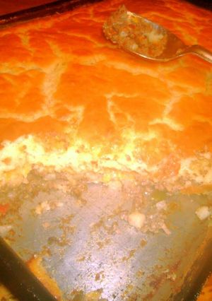 A picture of CoonAss Hamburger Biscuit Caserole With Potatoes And Cheese.