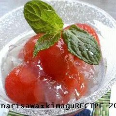 A picture of Cherry Tomato Compote with Lemon Jello.