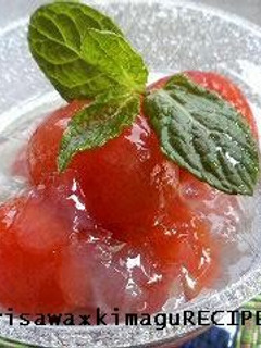 A picture of Cherry Tomato Compote with Lemon Jello.