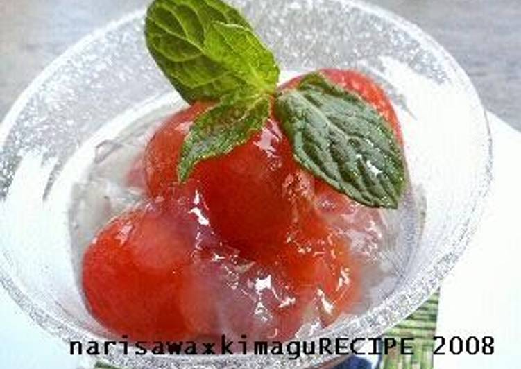 Cherry Tomato Compote with Lemon Jello