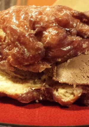 A picture of Apple Fritter Ice Cream Sandwich.