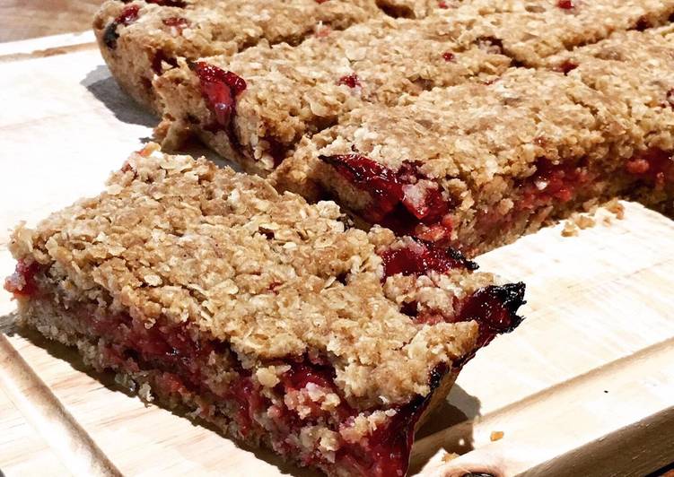 Recipe of Quick Strawberry & Oat Bars