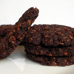 A picture of Double choc ANZAC biscuits.